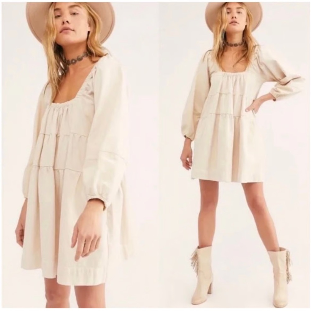Free People “Blue Jean” Babydoll Mini Dress size XS